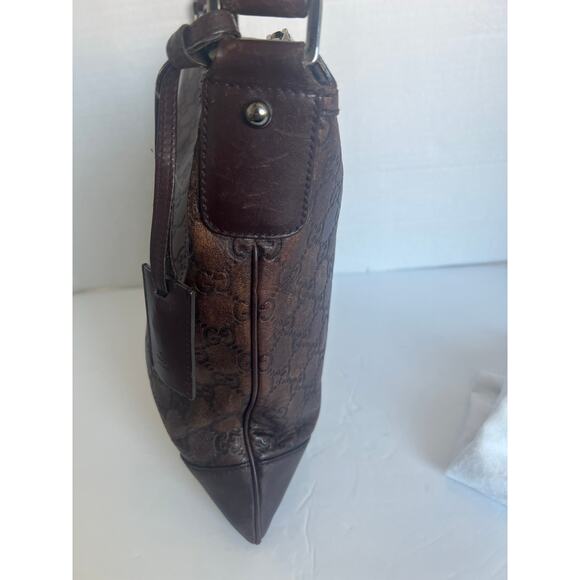 GUCCI Guccissima Unisex Shoulder Crossbody Bag Brown Leather GG Monogram - Picture 5 of 15